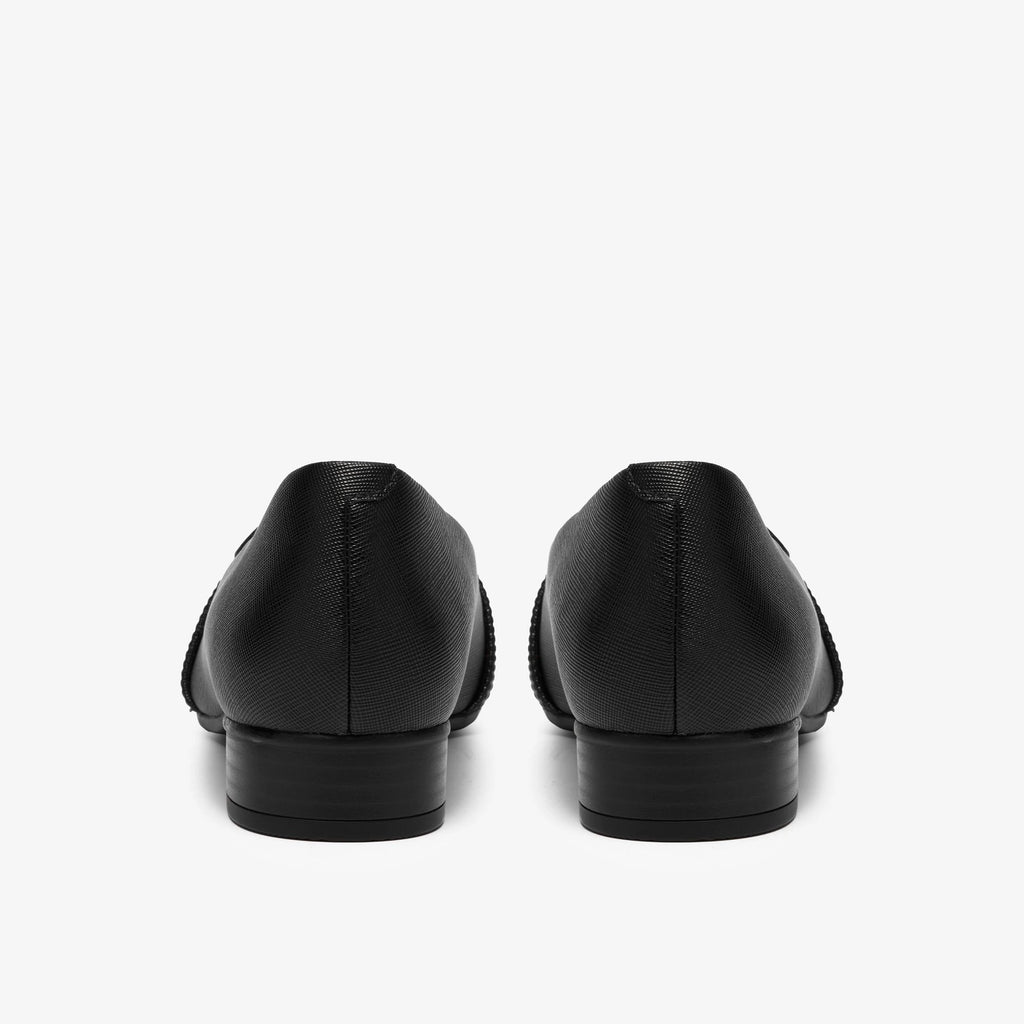 Leather Low Heel Loafer - Black