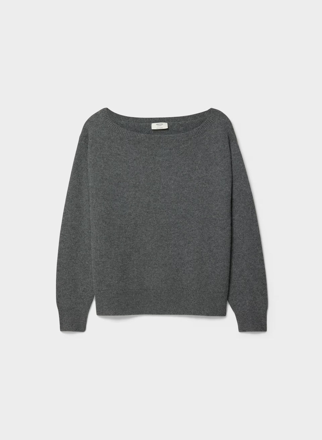 Cashmere Boatneck Sweater - Heather Gray
