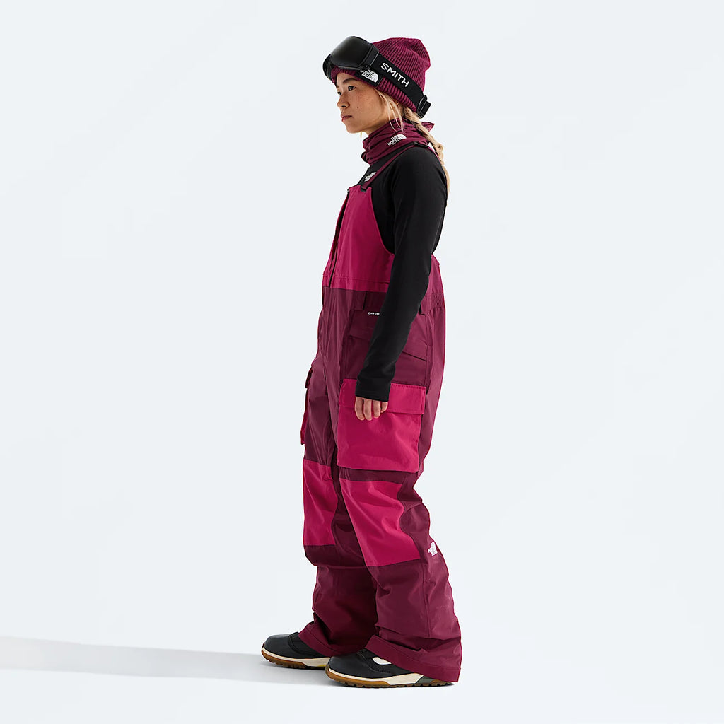 Women's Snow Bib Pants - Burgundy