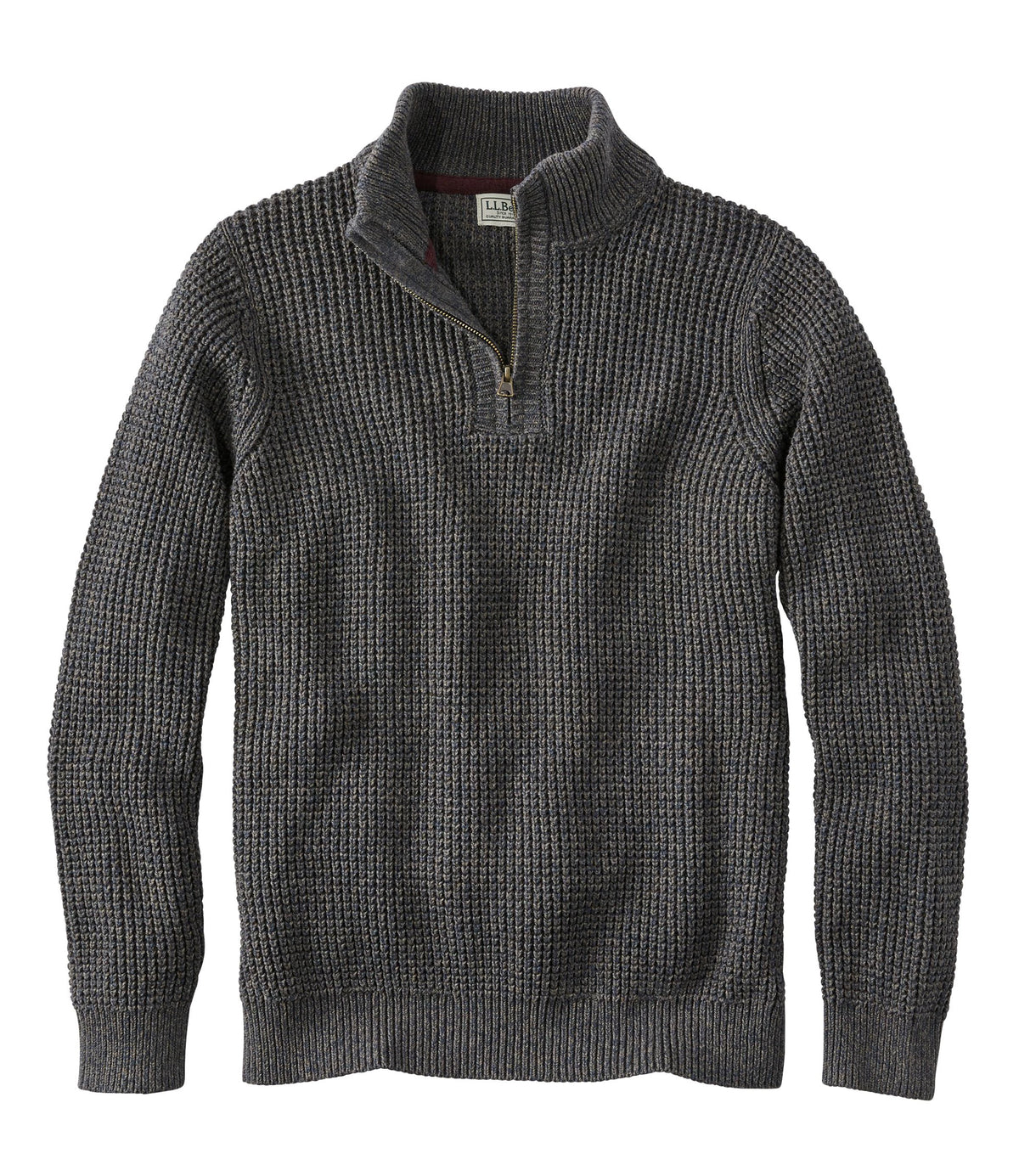 Men's Organic Cotton Waffle Quarter-Zip Sweater