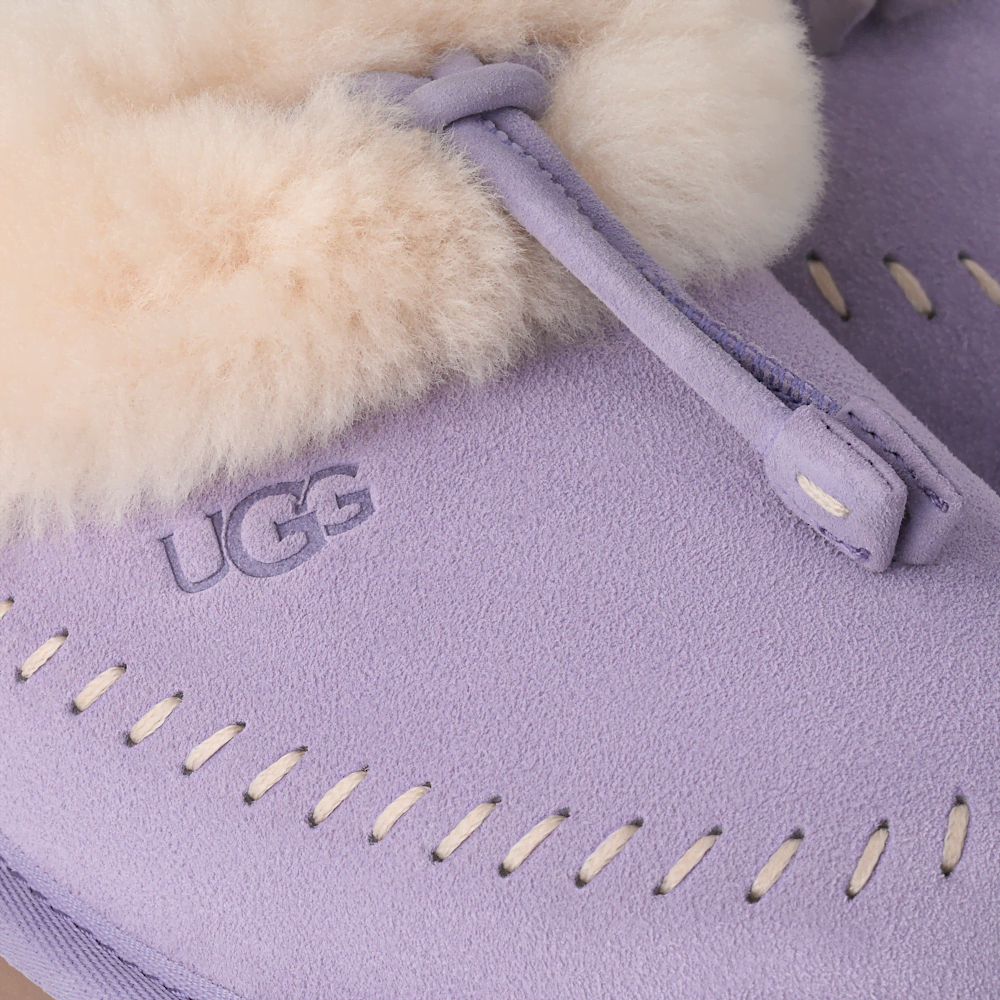 Women's Suede Sheepskin Lined Slippers - Mustard