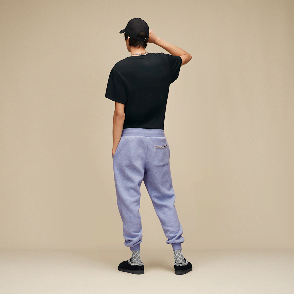 Men's Cotton Blend Drawstring Joggers - Purple
