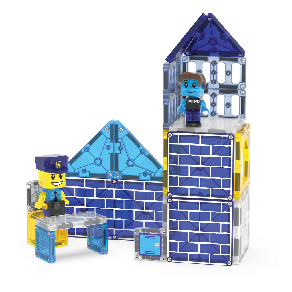 Police Station Magnetic Building Set - 35 Pieces