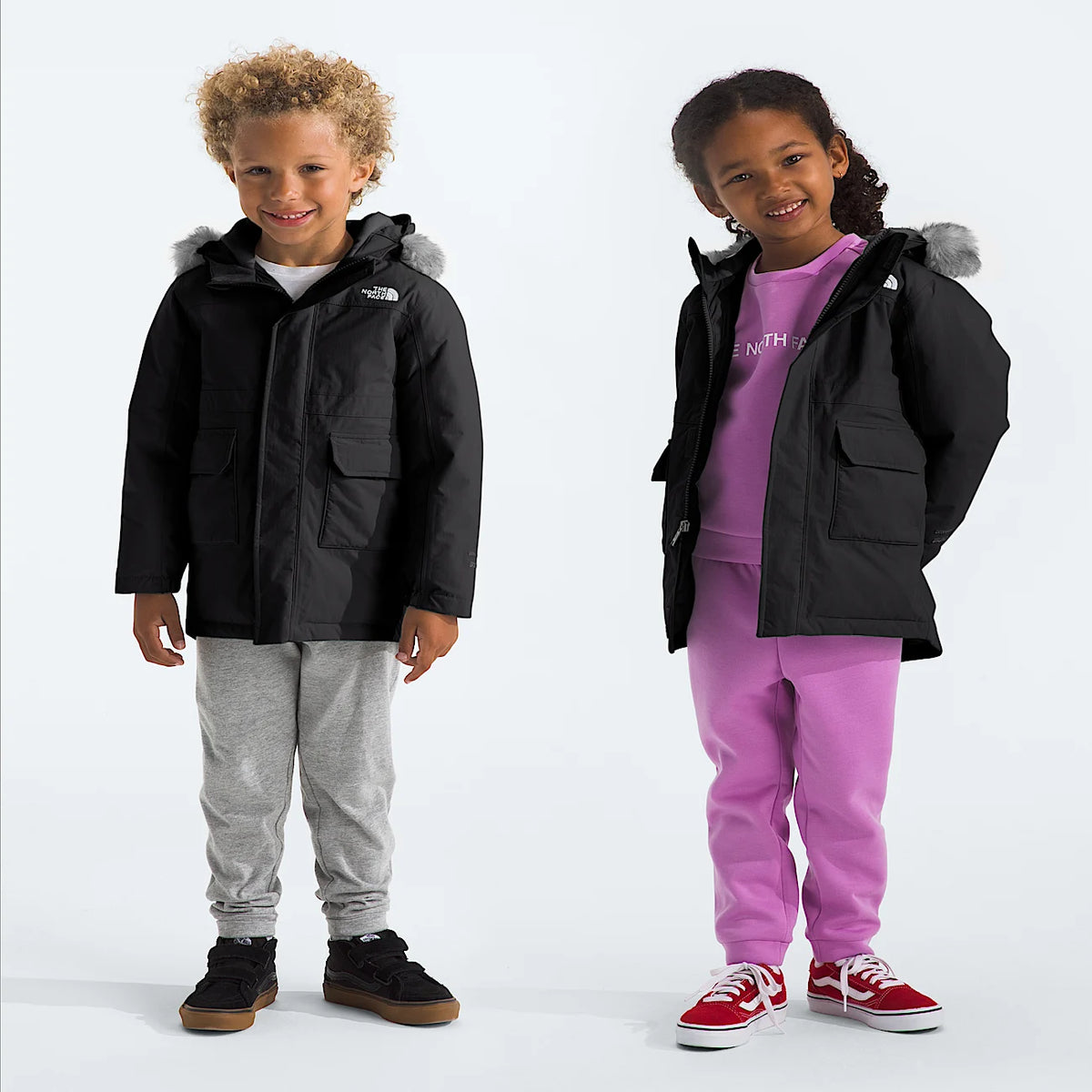 Kids' Hooded Parka - Black