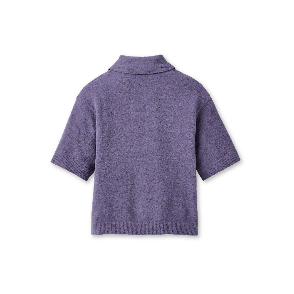 Women's Short-Sleeve Polo Sweater - Sand