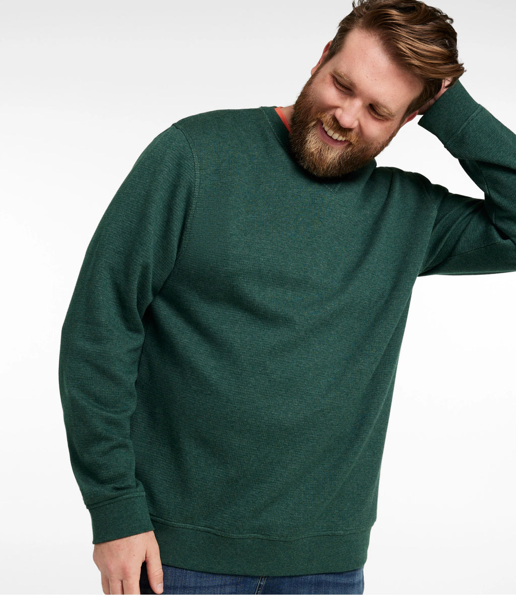 Men's Waffle Knit Crewneck Sweatshirt - Blue