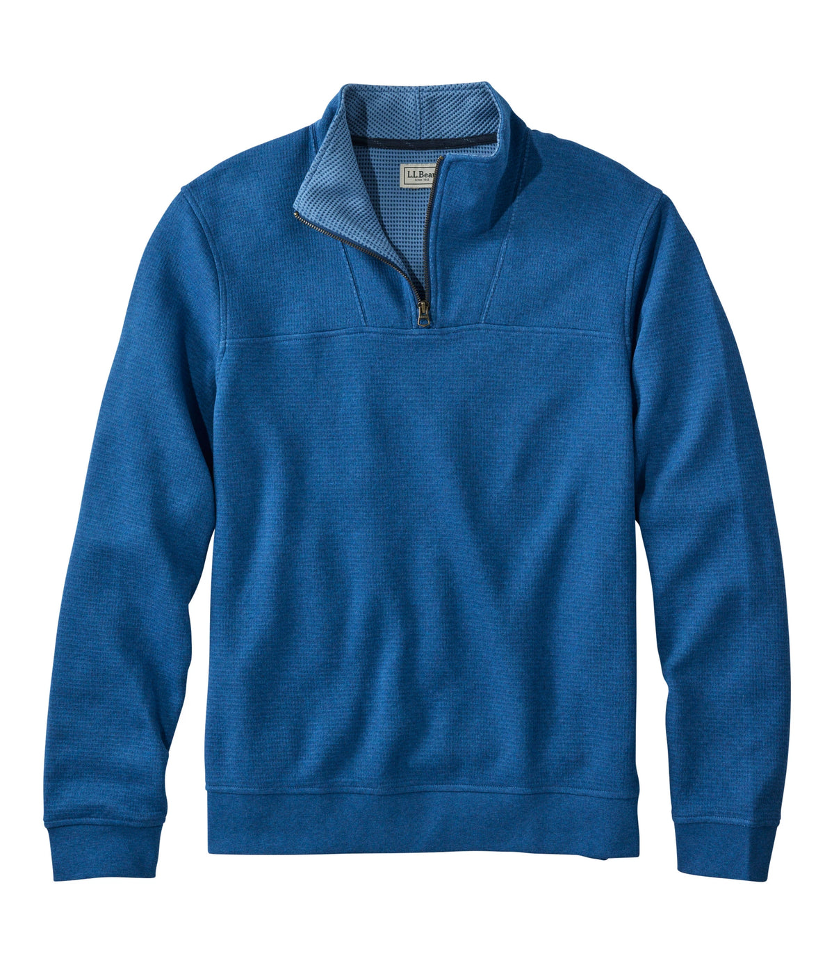 Men's Waffle Knit Quarter-Zip Sweatshirt - Blue