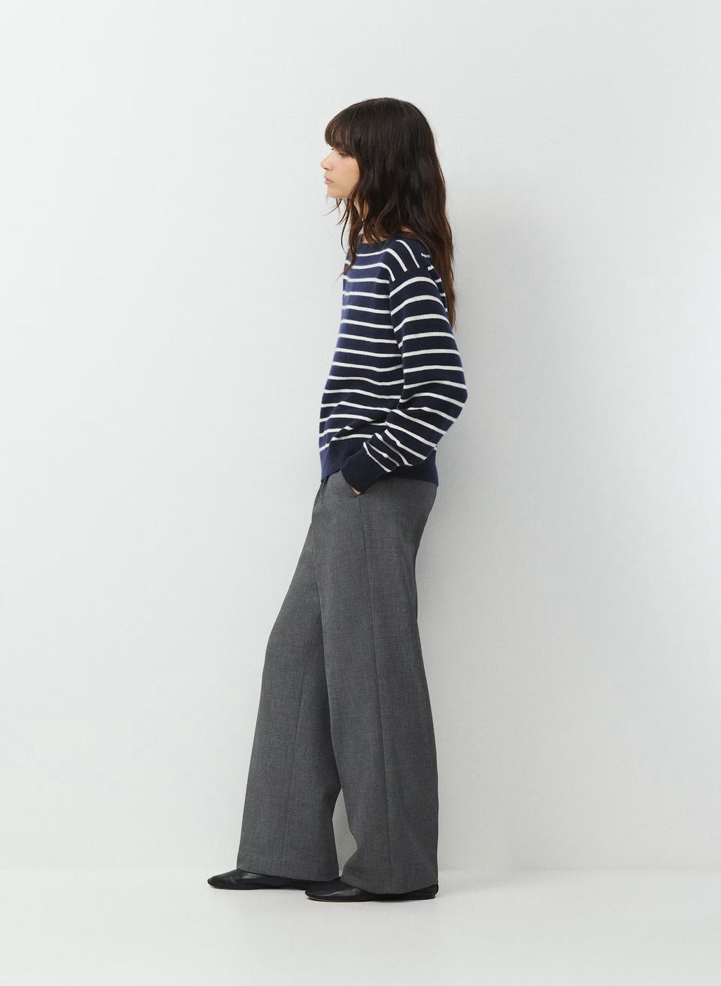 Cashmere Boatneck Sweater - Heather Gray