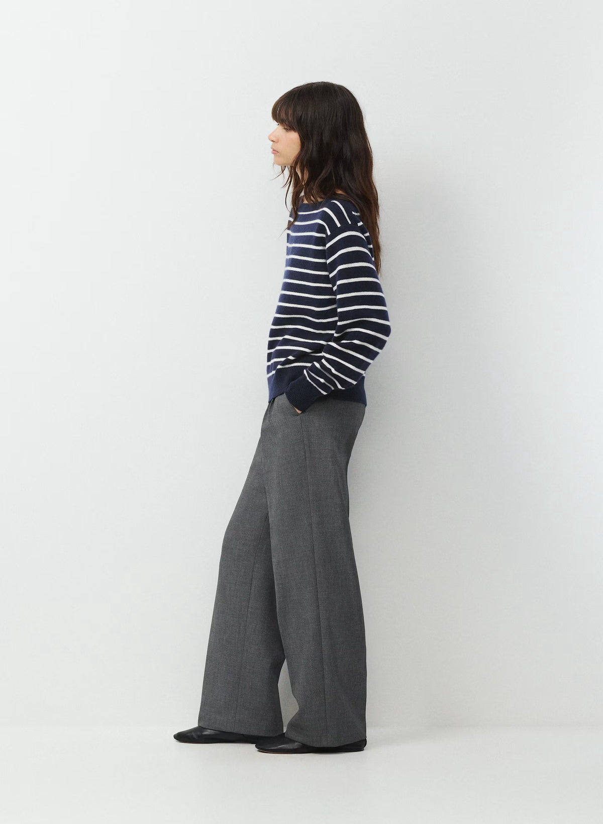 Cashmere Boatneck Sweater - Heather Gray