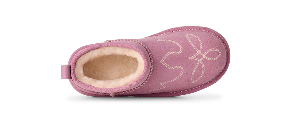 Kids' Suede Western-Inspired Short Boots - Chestnut