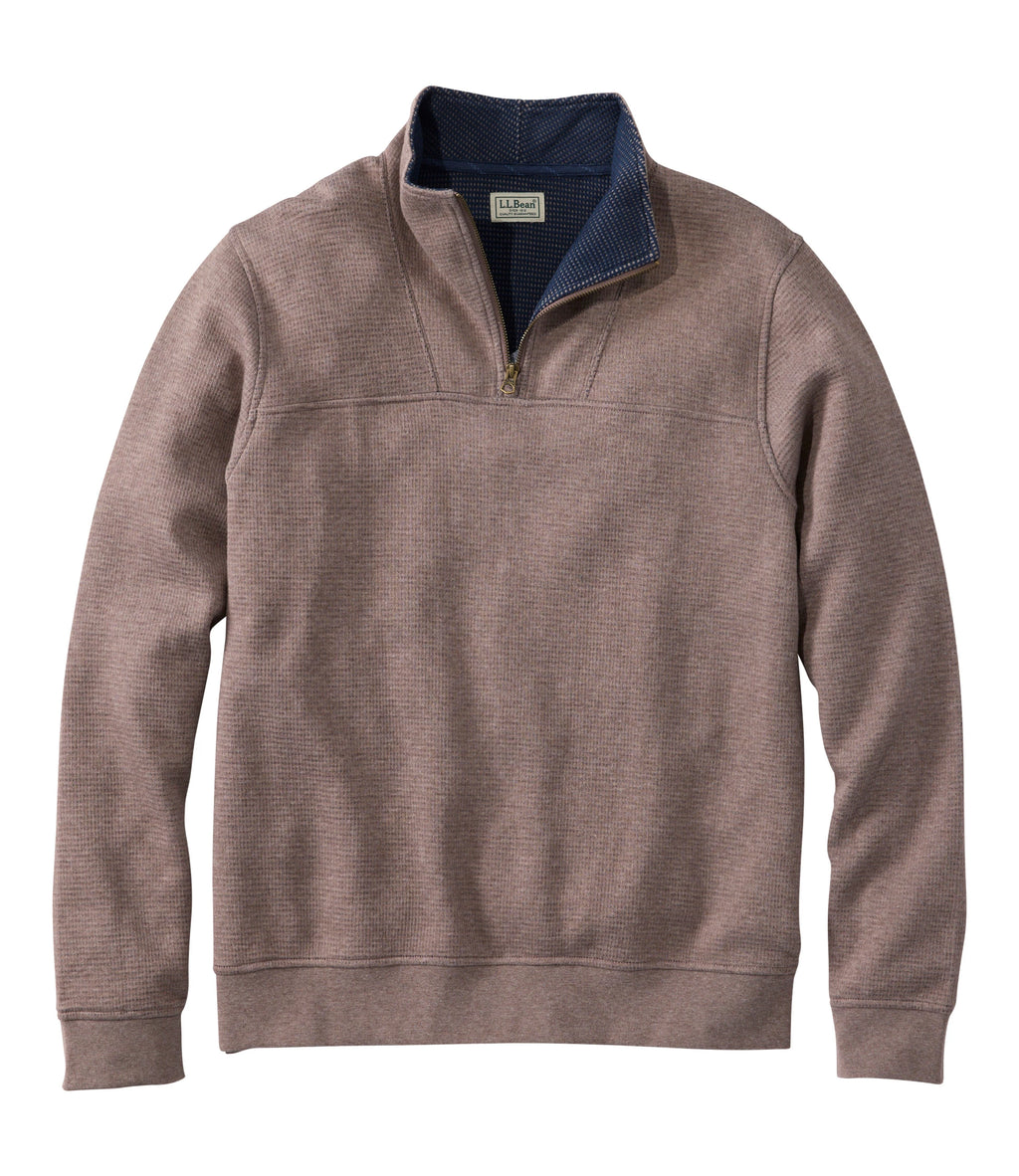 Men's Waffle Knit Quarter-Zip Sweatshirt - Blue
