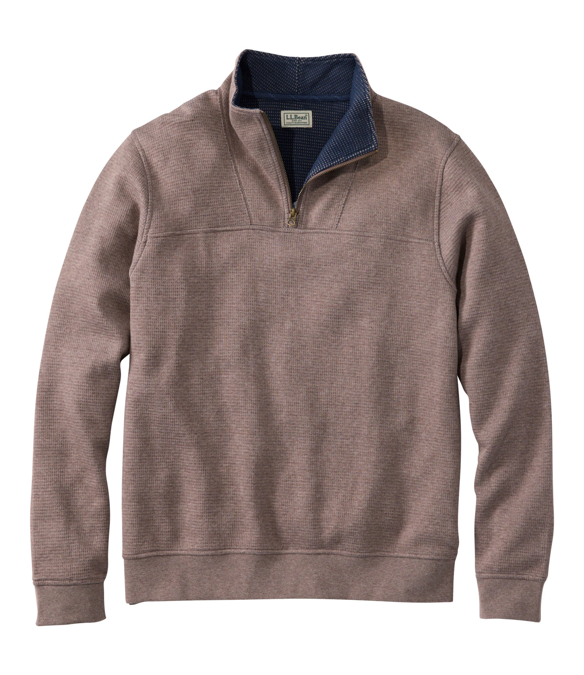 Men's Waffle Knit Quarter-Zip Sweatshirt - Blue