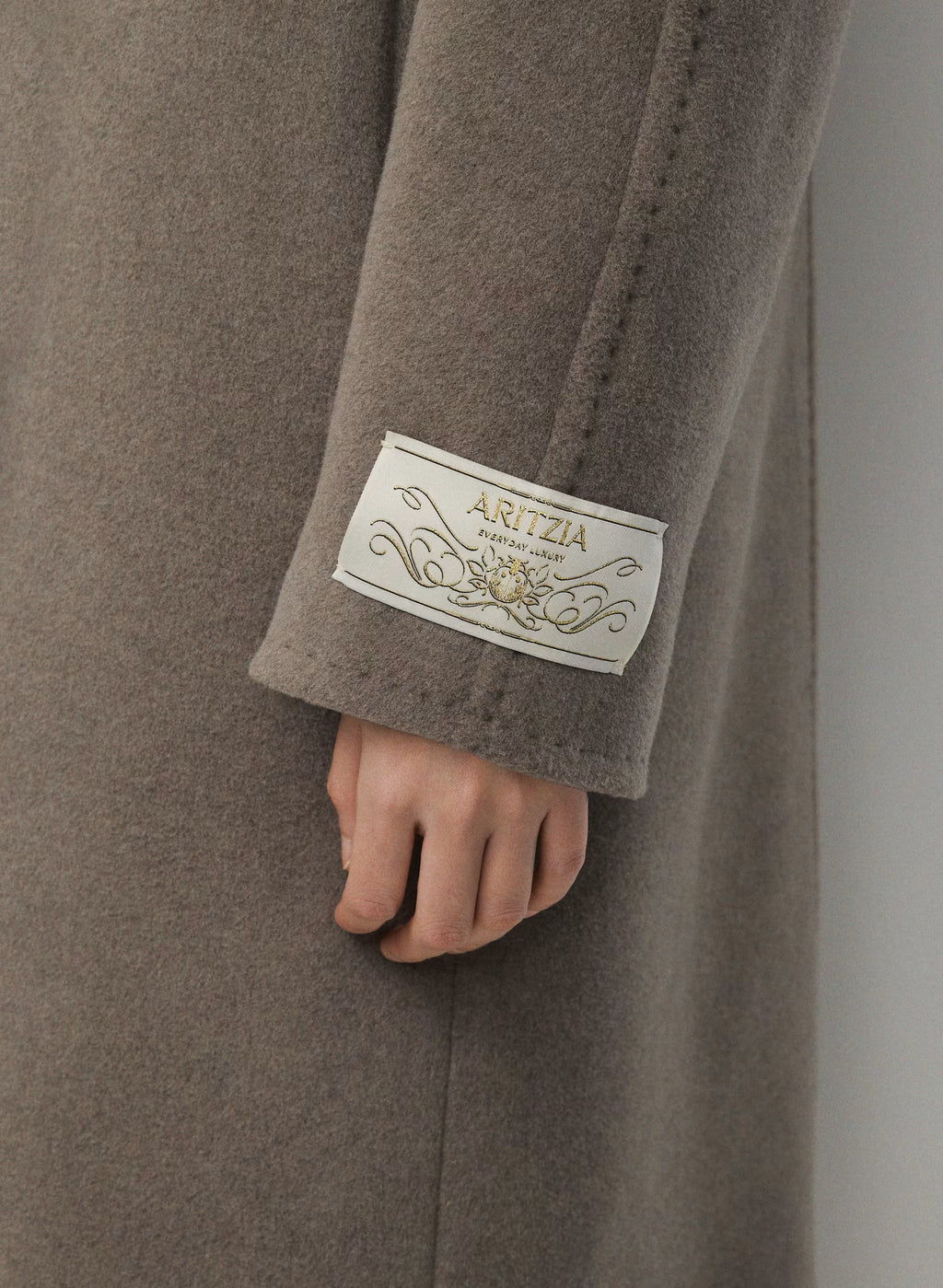 Double-Breasted Wool Cashmere Coat - Herringbone