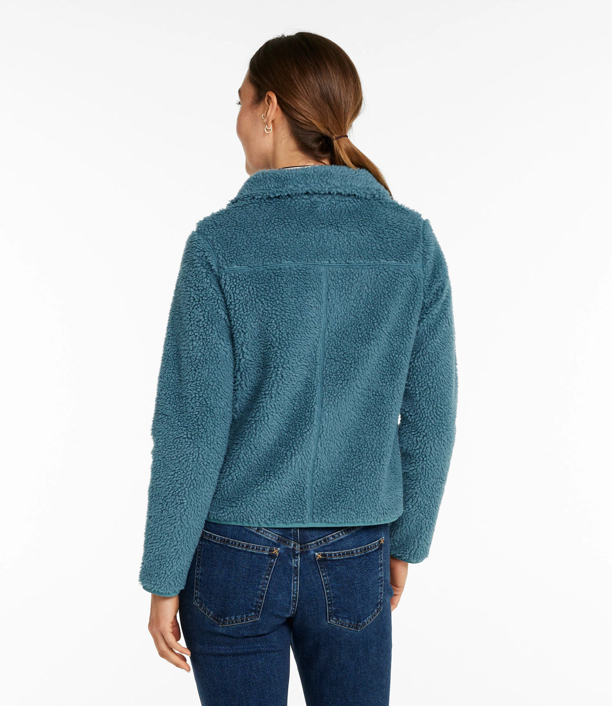 Women's Sherpa Fleece Jacket - Teal