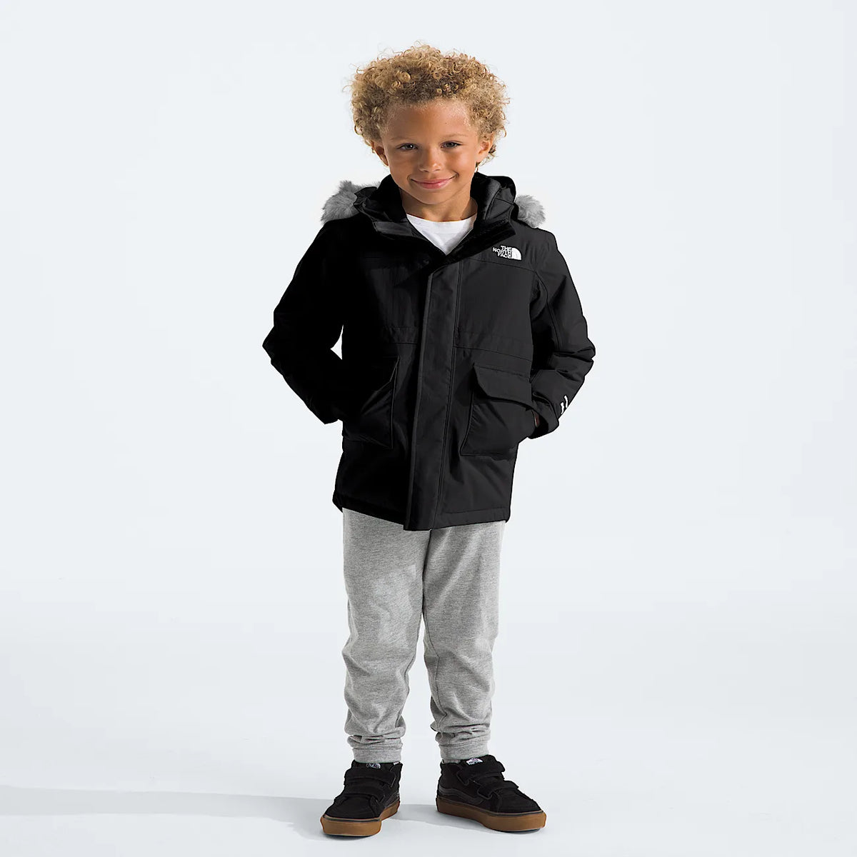 Kids' Hooded Parka - Black