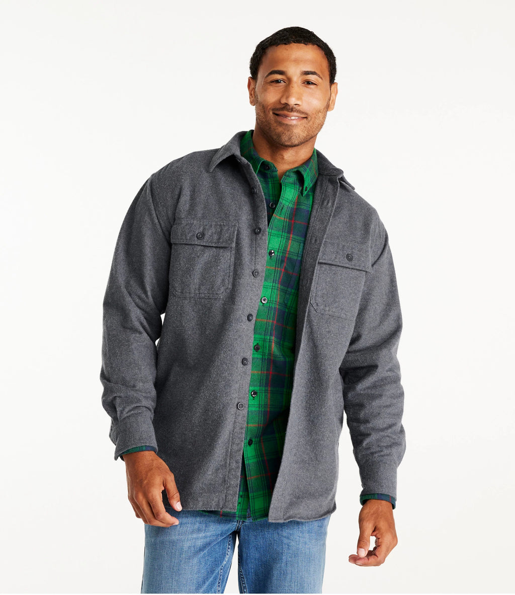 Men's Heavyweight Flannel Button-Up Shirt - Gray