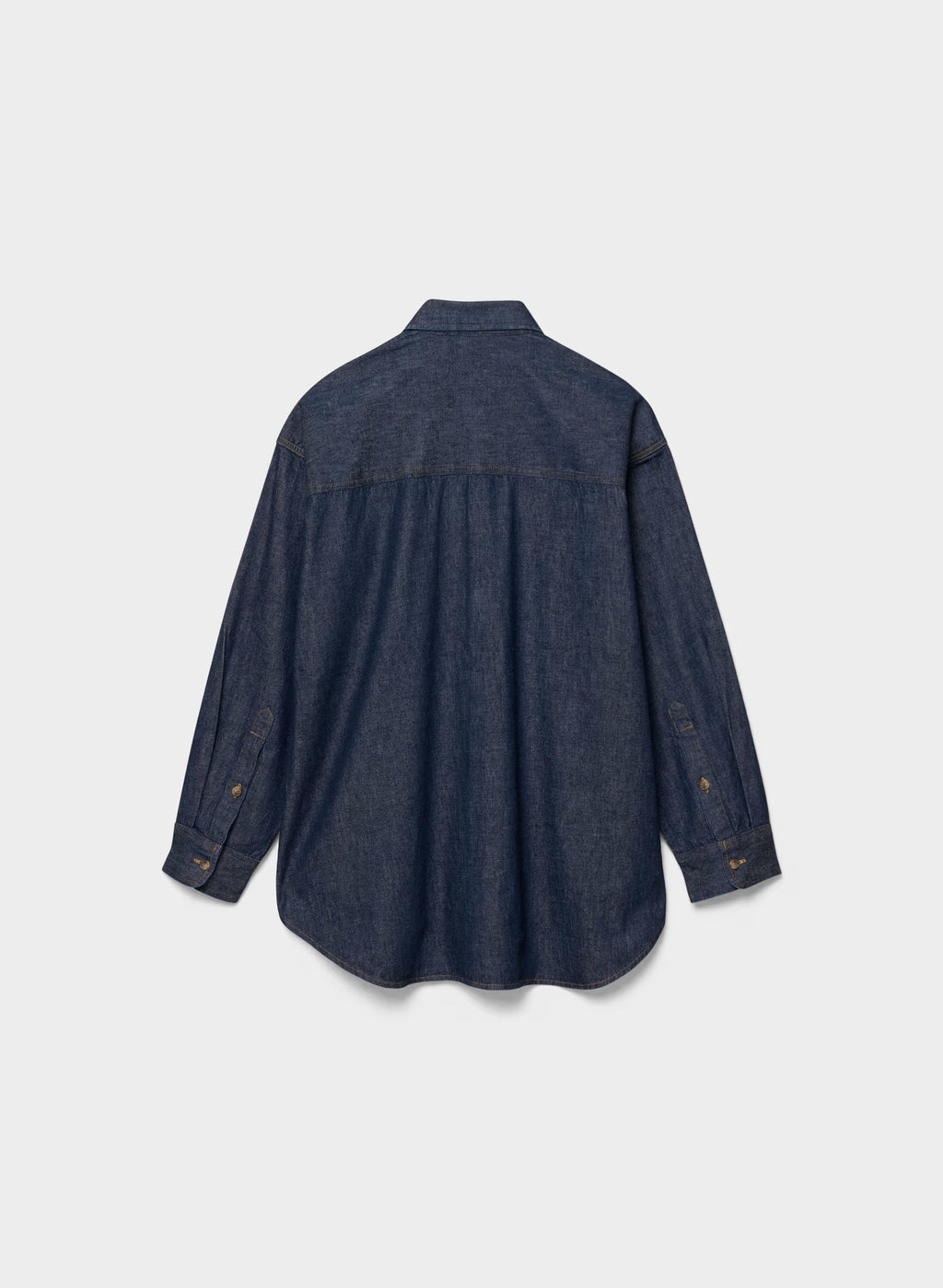 Oversized Hemp Blend Denim Shirt - Indigo