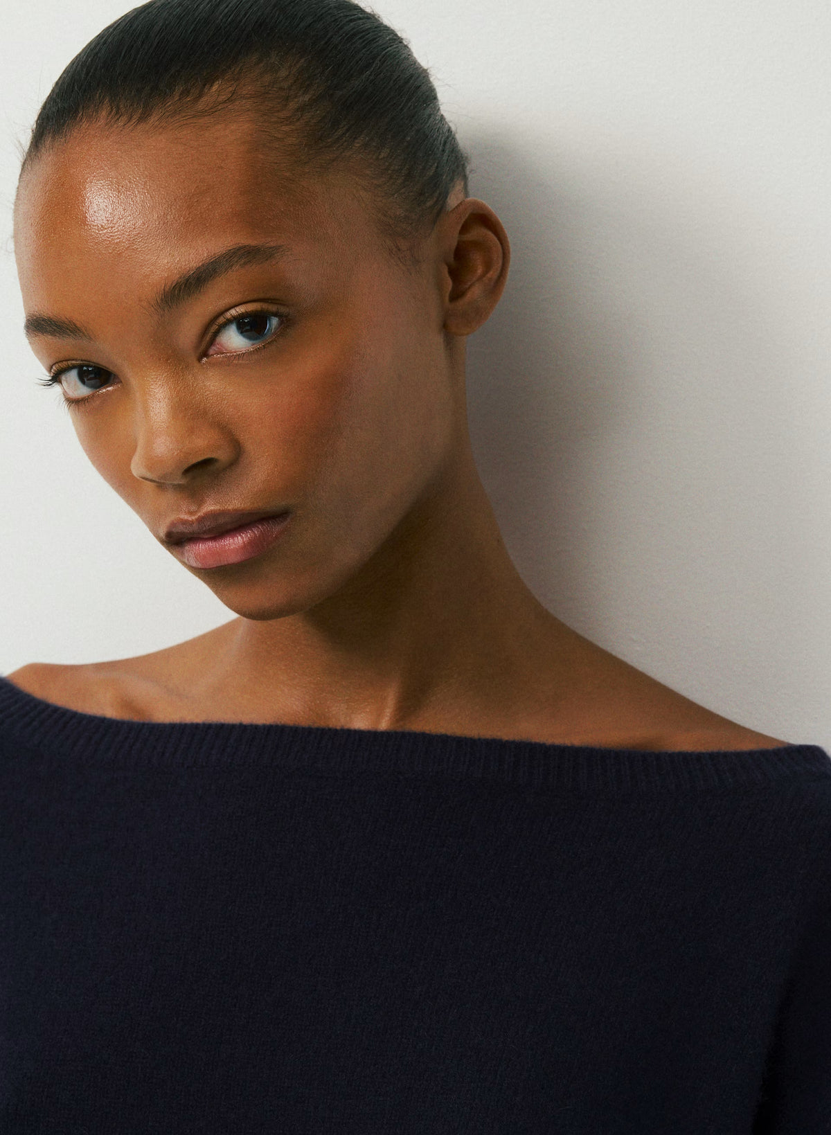 Cashmere Boatneck Sweater - Heather Gray