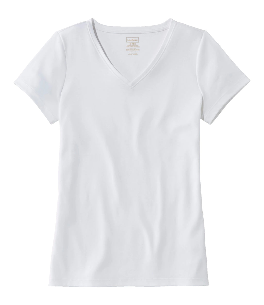 Women's Pima Cotton V-Neck T-Shirt - Black