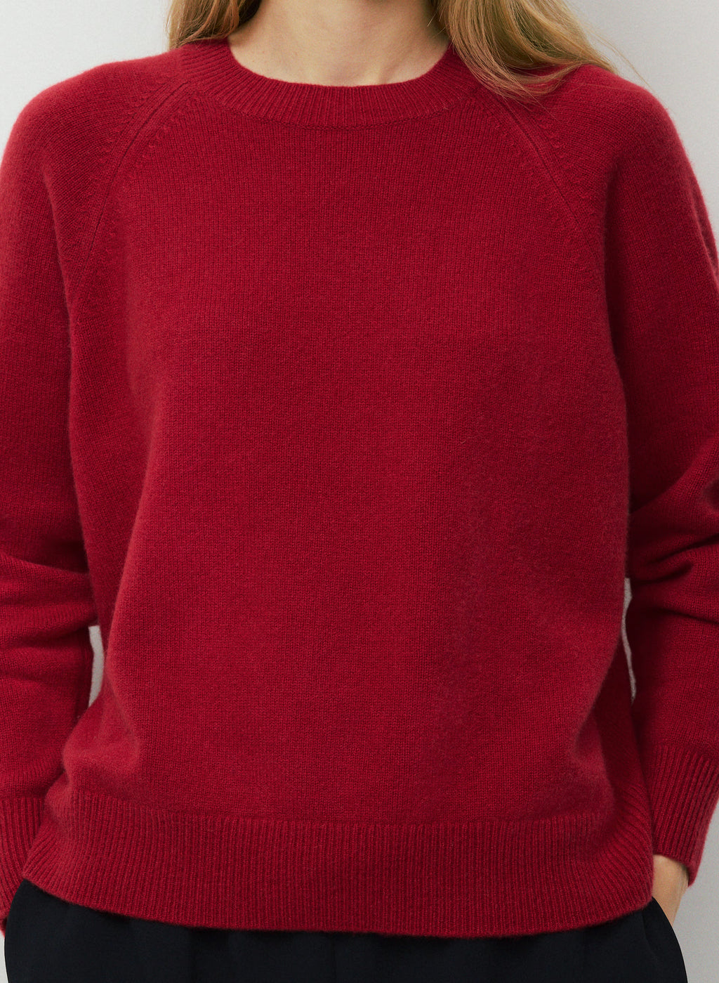 Wool Cashmere Raglan Sweater - Olive