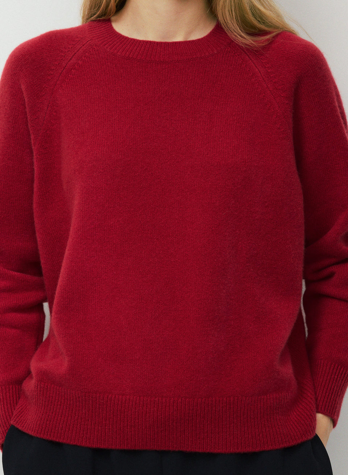 Wool Cashmere Raglan Sweater - Olive