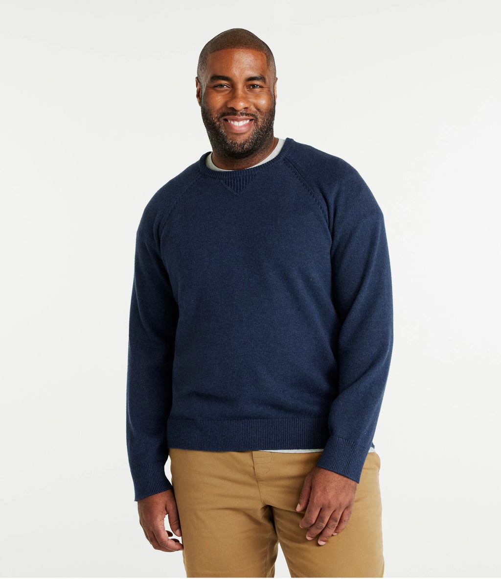 Men's Cotton Cashmere Crewneck Sweater - Navy