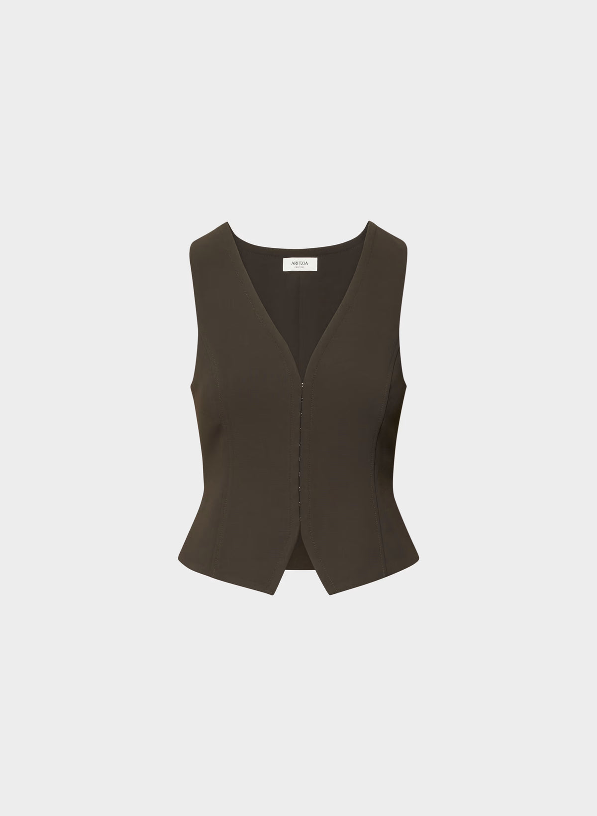 Lined Tailored Suit Vest - Olive