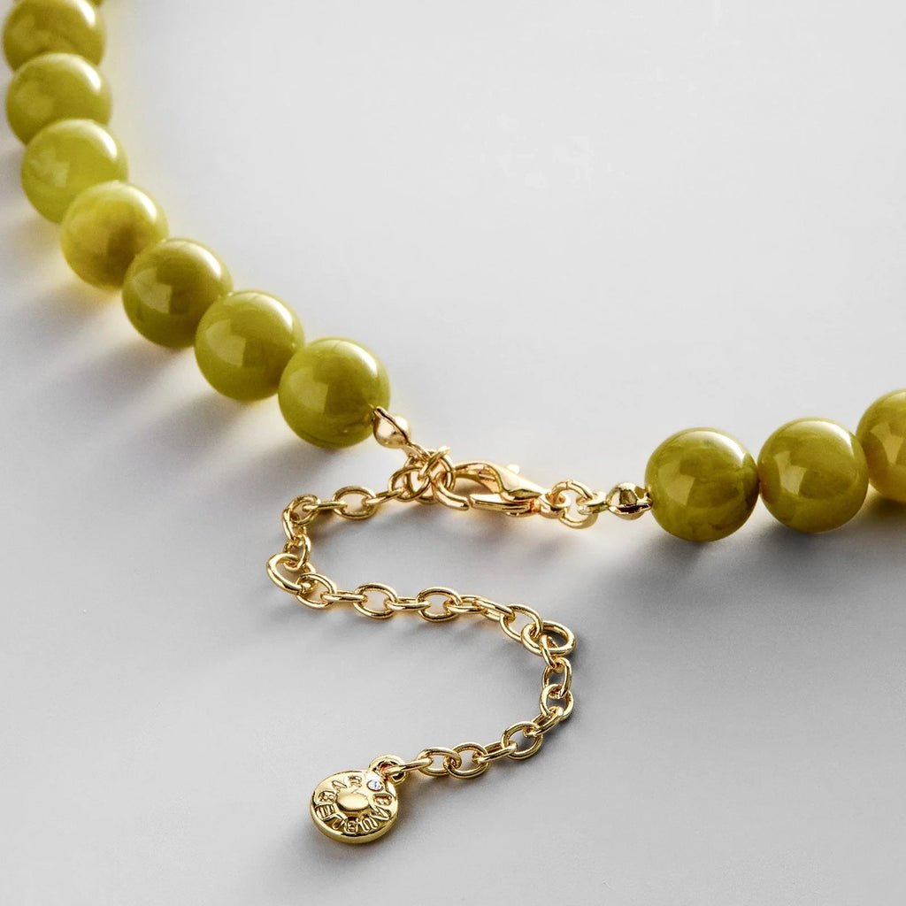 Olive Beaded Interchangeable Charm Necklace