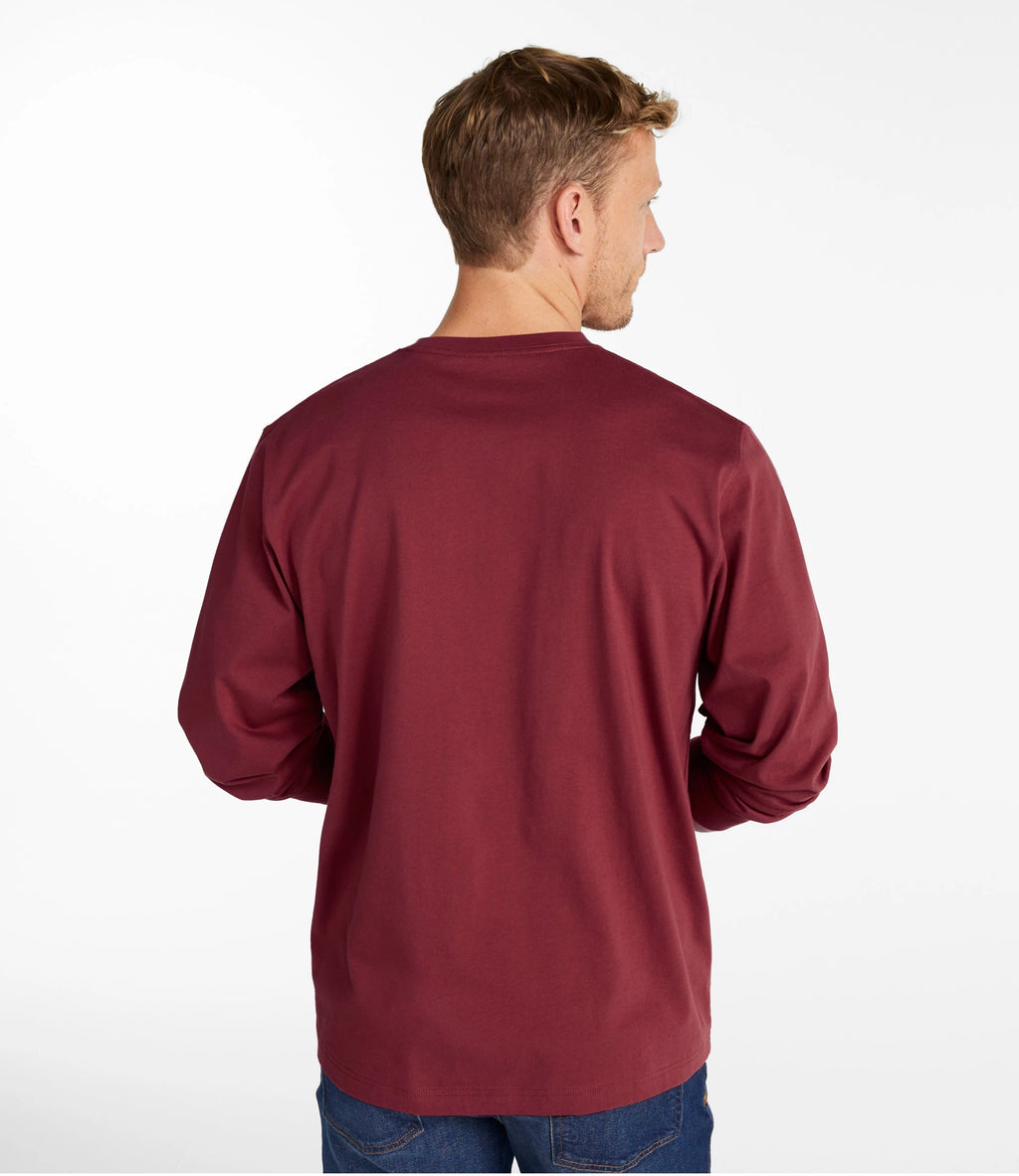Men's Long-Sleeve Cotton Crewneck T-Shirt - Black