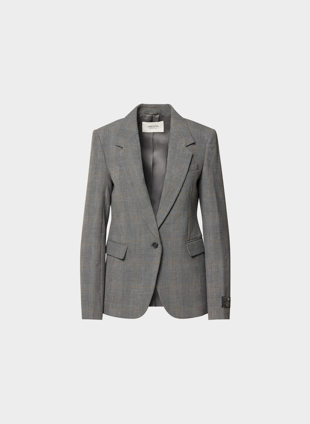 Single-Breasted Stretch Blazer - Check