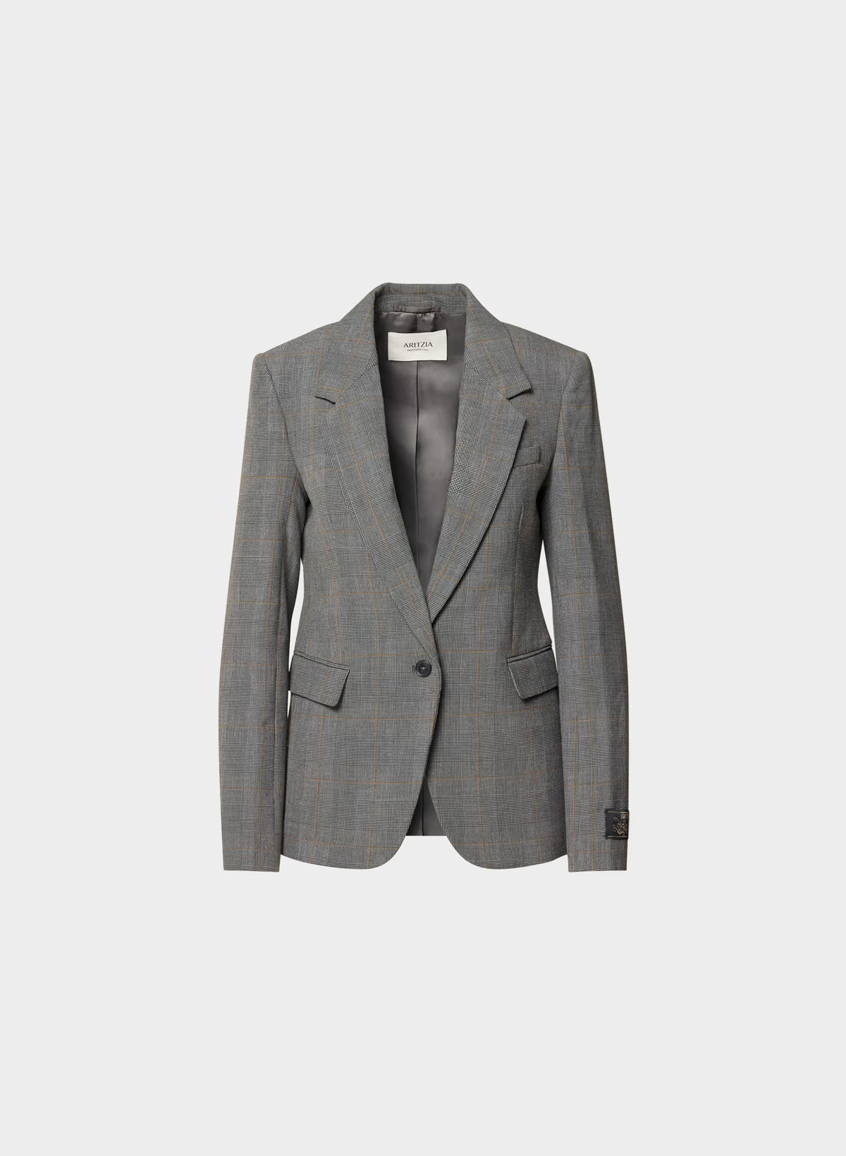 Single-Breasted Stretch Blazer - Check