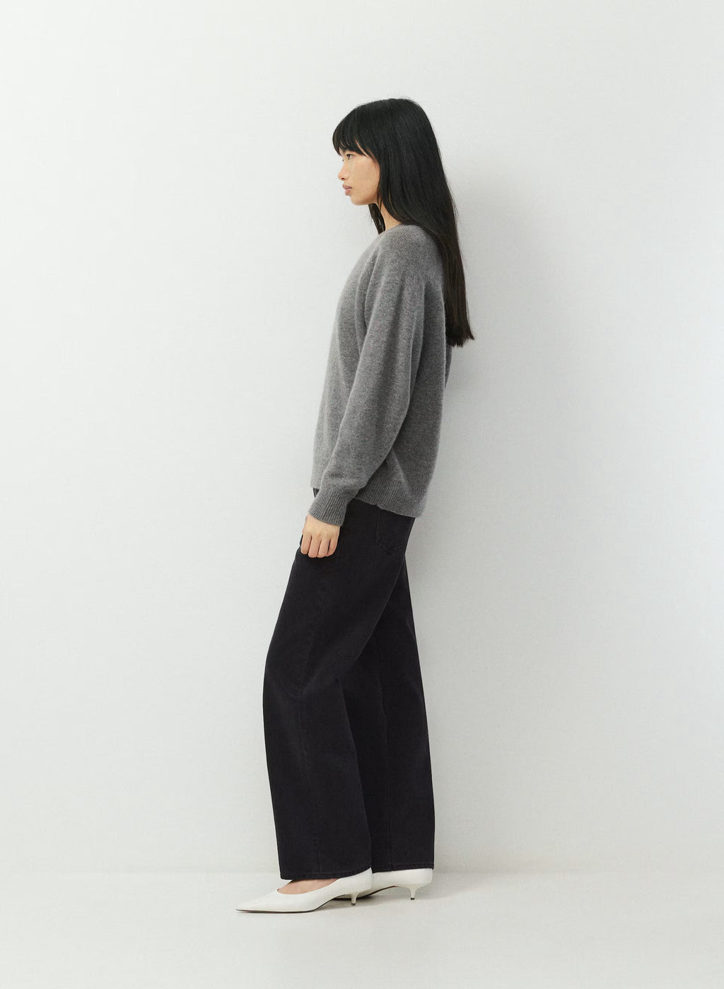 Wool Cashmere Raglan Sweater - Olive