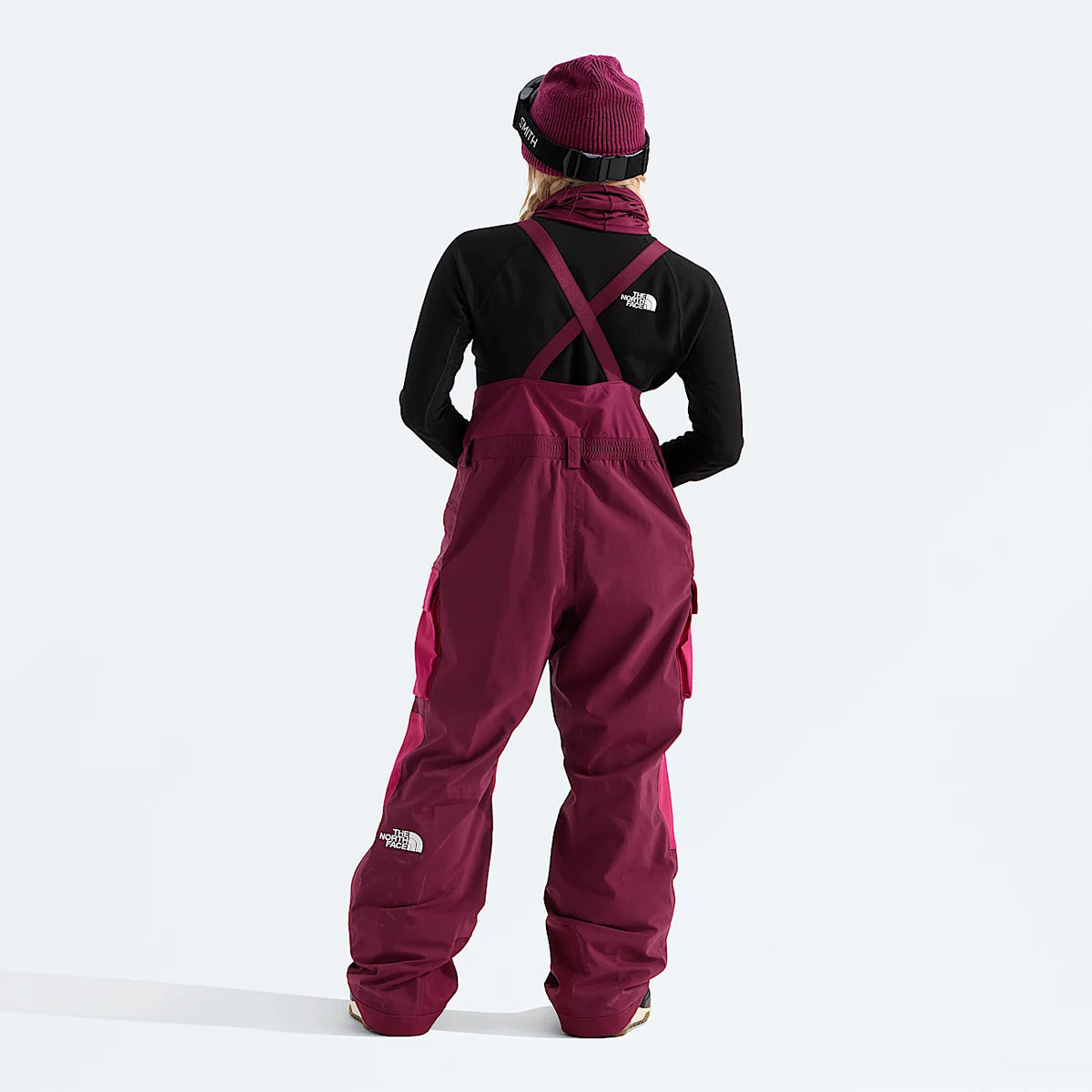 Women's Snow Bib Pants - Burgundy