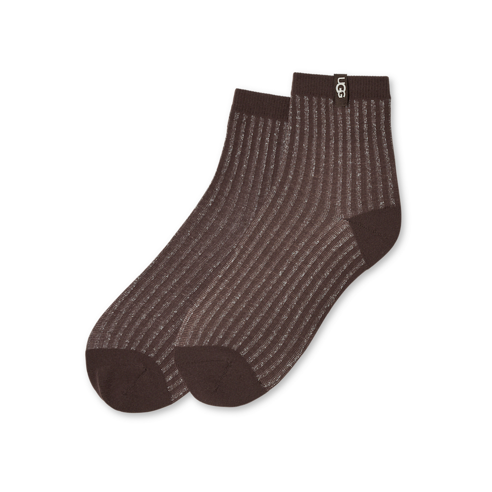 Semi-Sheer Shimmer Quarter Socks - Blue
