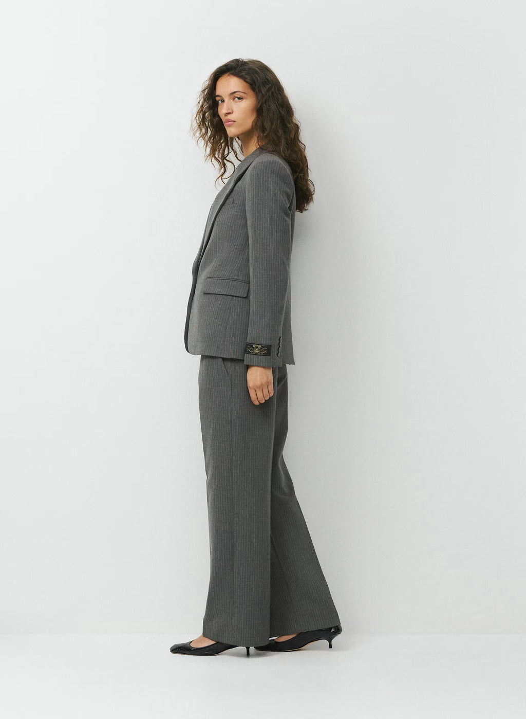 Single-Breasted Stretch Blazer - Check