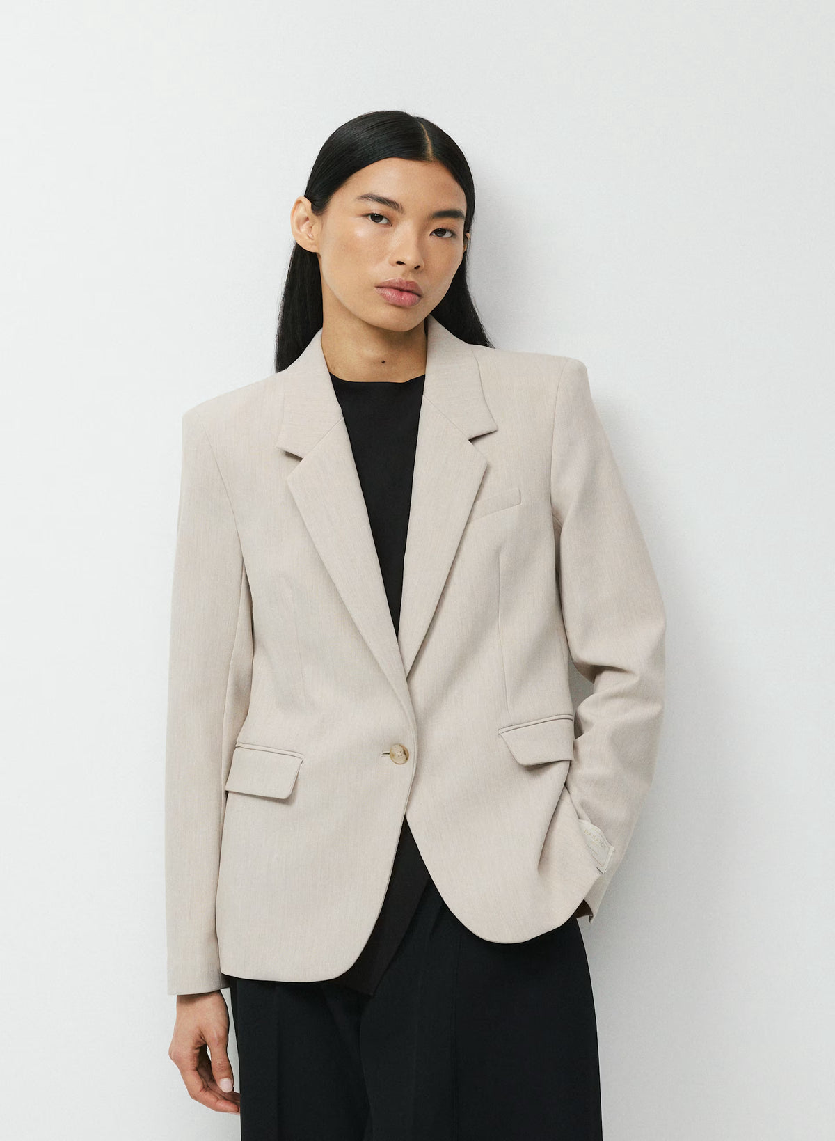 Single-Breasted Stretch Blazer - Check