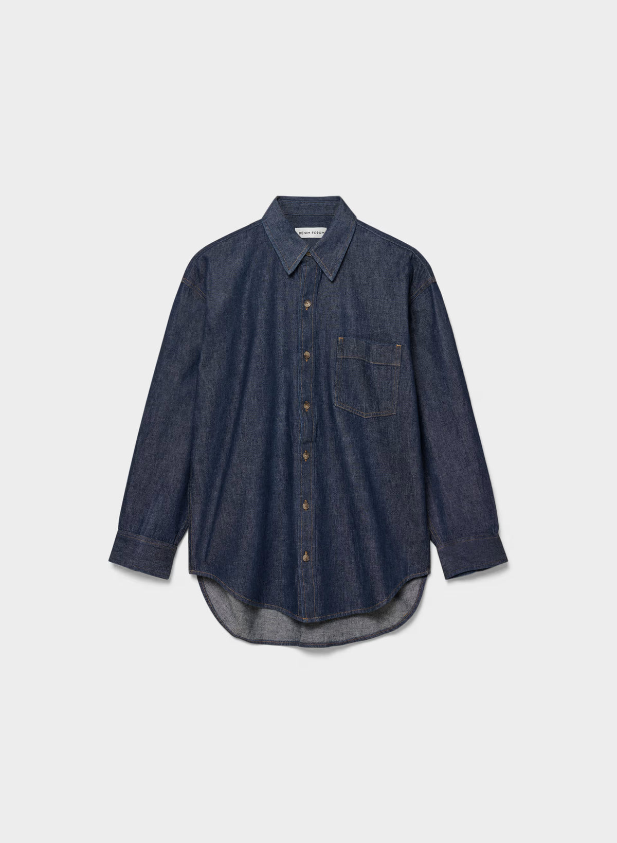 Oversized Hemp Blend Denim Shirt - Indigo