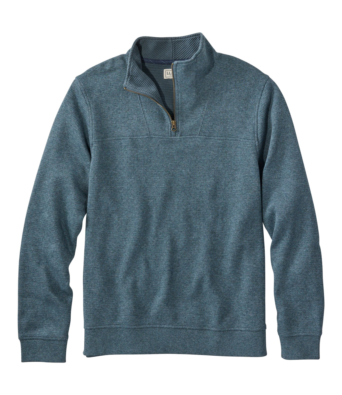 Men's Waffle Knit Quarter-Zip Sweatshirt - Blue