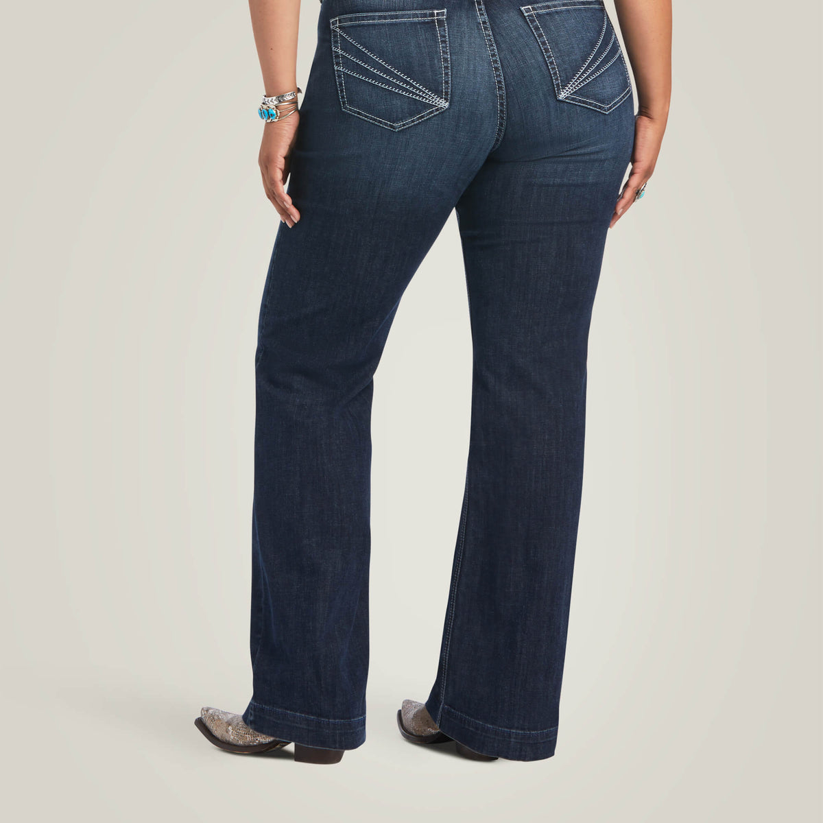 Women's Mid-Rise Stretch Trouser Jeans - Blue