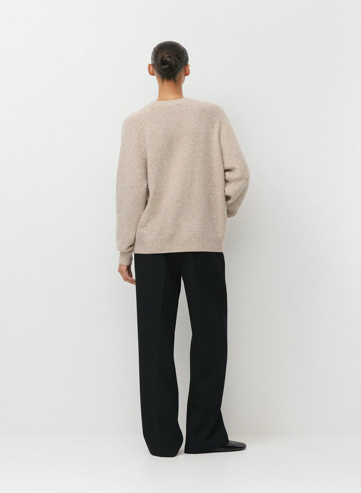 Wool Cashmere Raglan Sweater - Olive