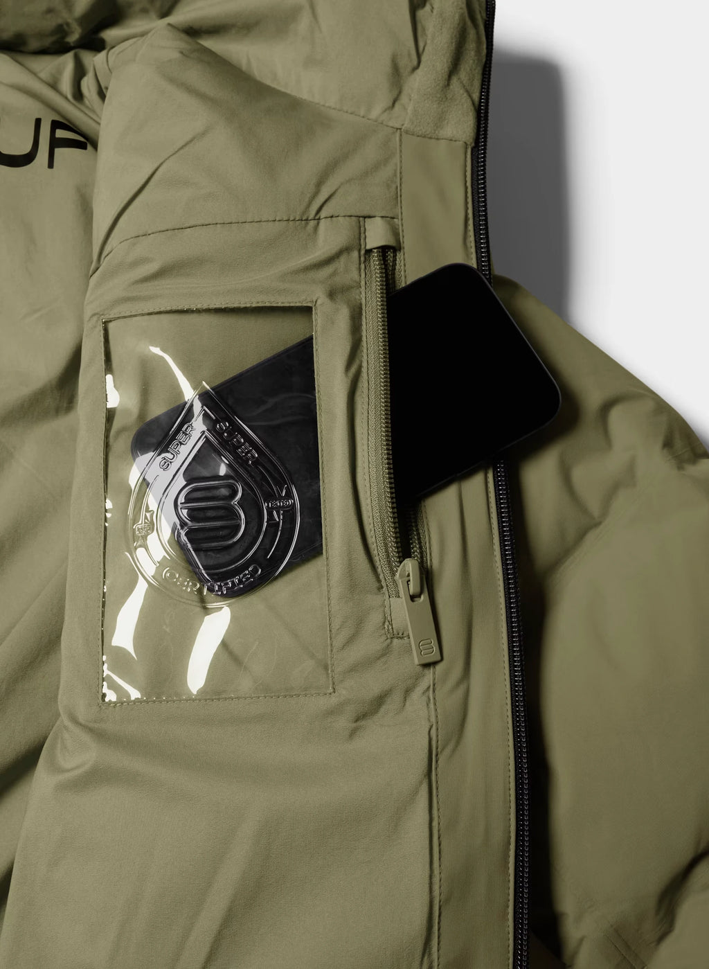 Waterproof Long Down Puffer Coat - Gray