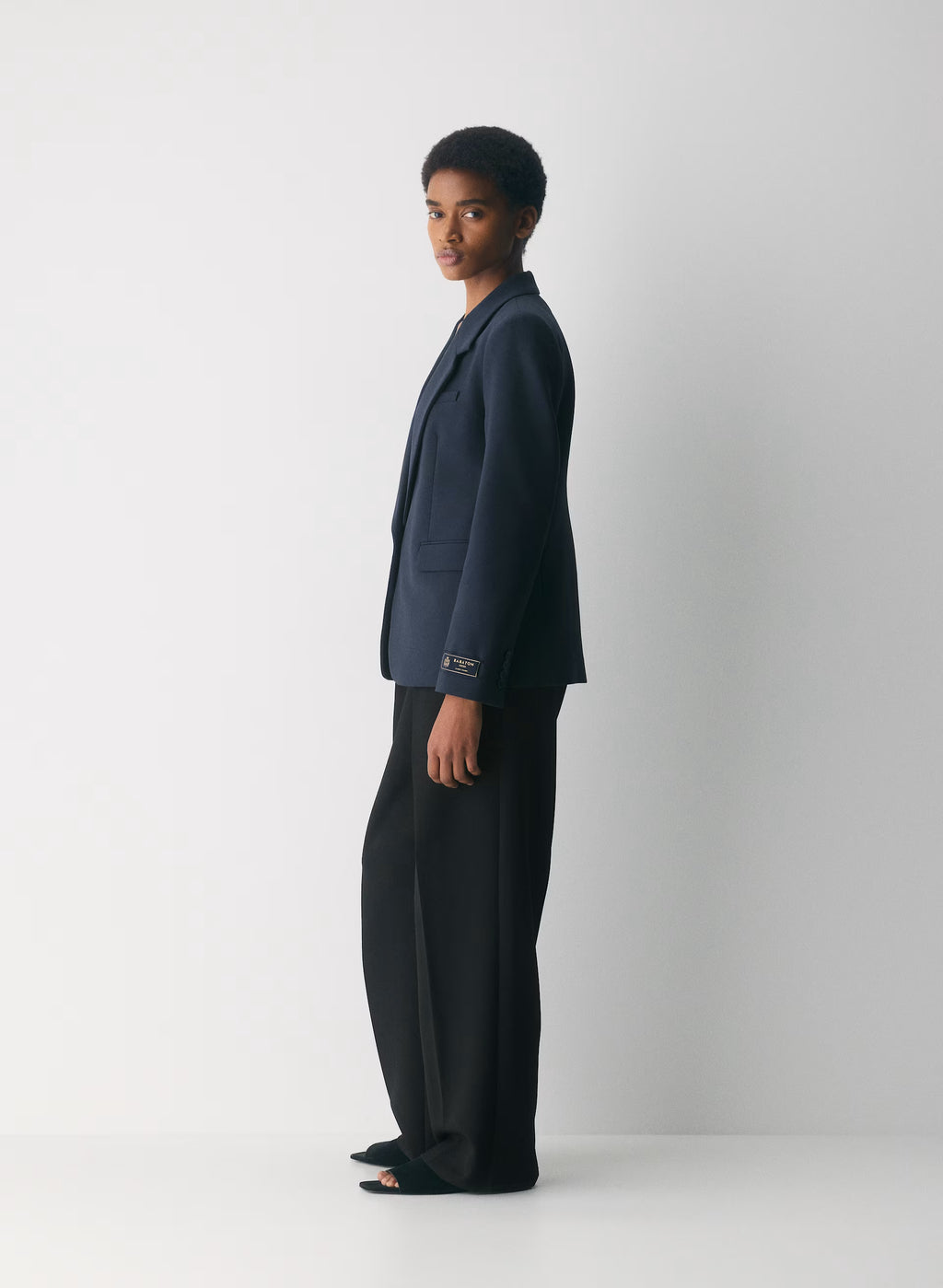 Single-Breasted Stretch Blazer - Check
