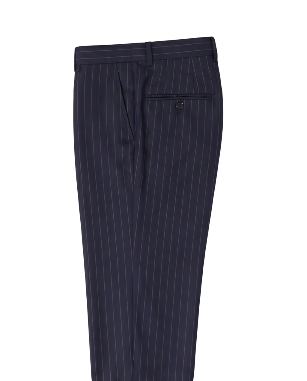 Men's Navy & Orange Pinstripe Slim Fit 2-Button Wool Suit