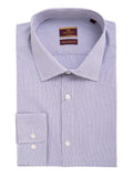 Men's Extra Slim Fit Blue Check Spread Collar Cotton Dress Shirt