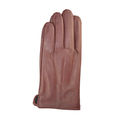 Men's Solid Burgundy Touch Screen Leather Gloves