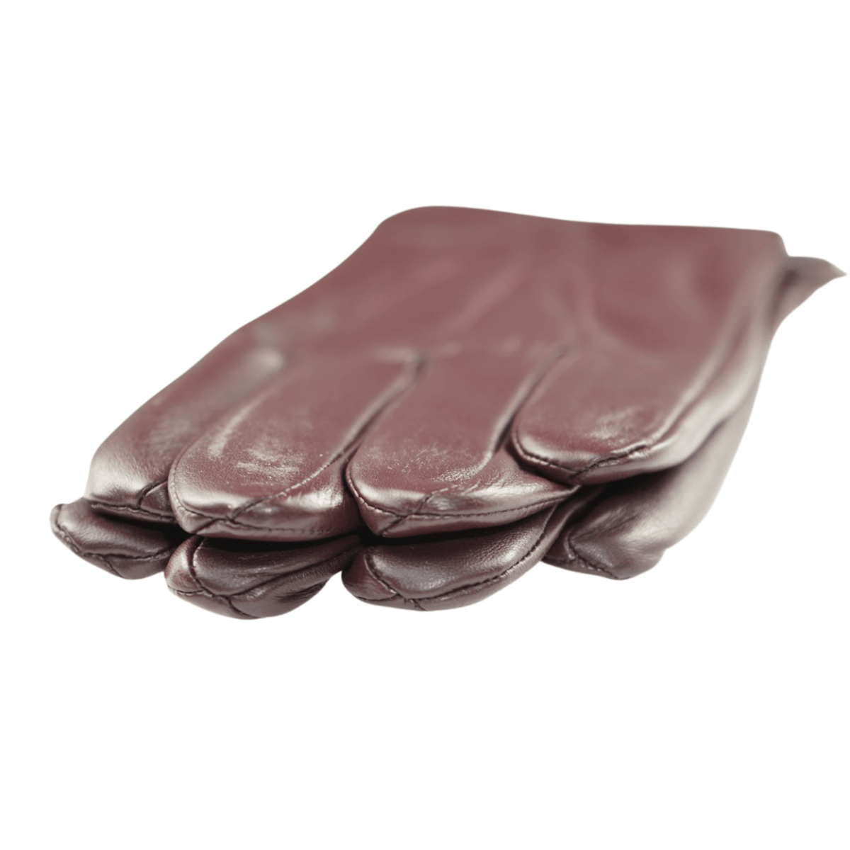 Men's Solid Burgundy Touch Screen Leather Gloves