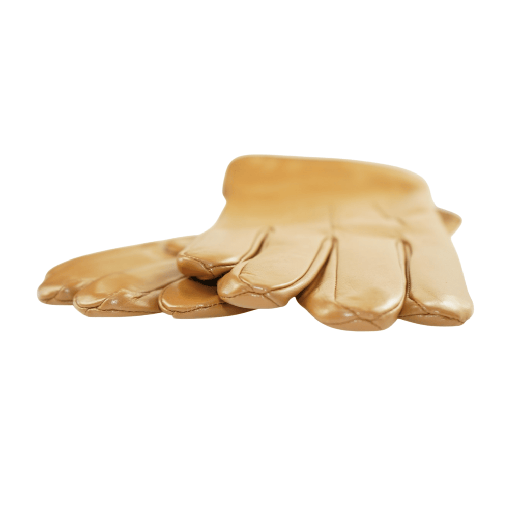 Men's Solid Tan Touch Screen Leather Gloves