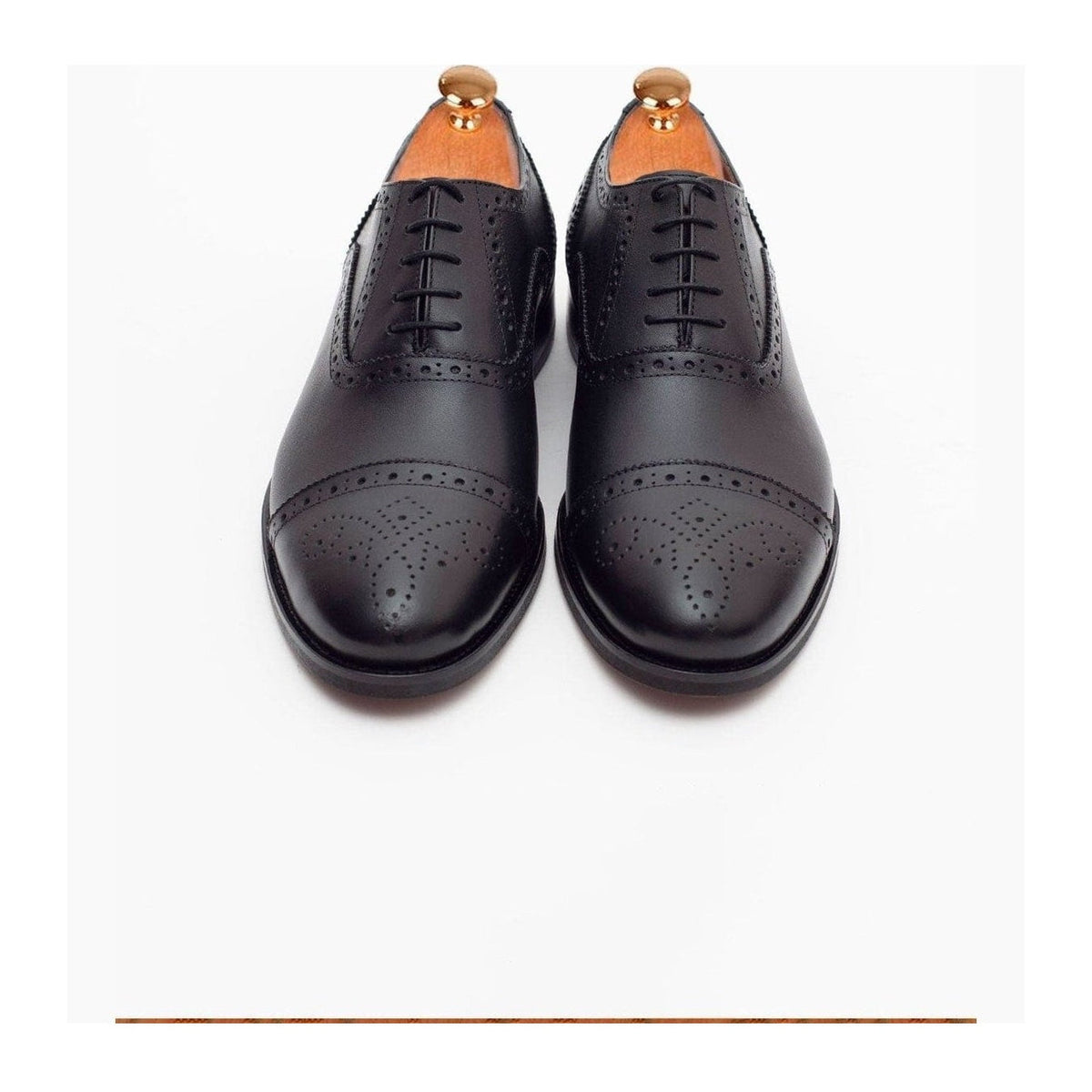 Men's Black Oxford Lace Up Leather Dress Shoes