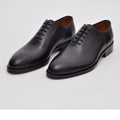 Men's Solid Black Whole Cut Oxford Leather Dress Shoes
