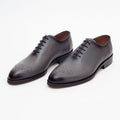 Men's Solid Gray Whole Cut Oxford Leather Dress Shoes